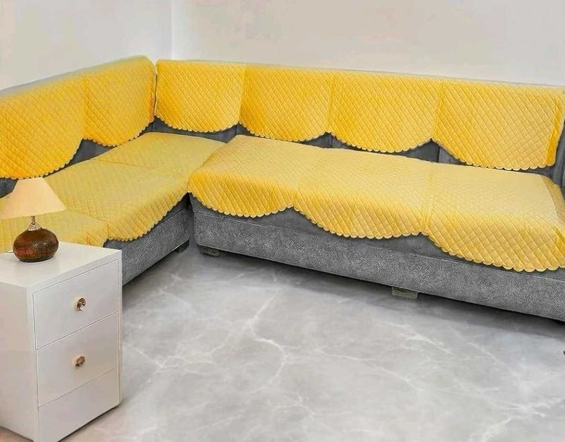 Premium Velvet 6 Seater L Shape Sofa cover