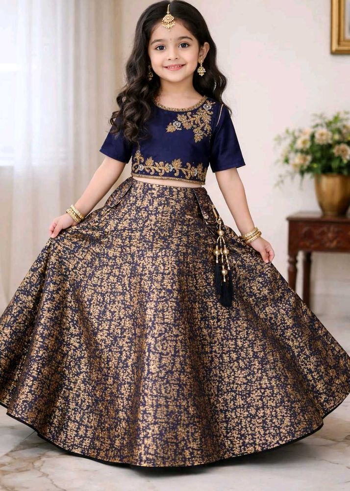 Elegant Girls Navy Blue Lehenga Choli