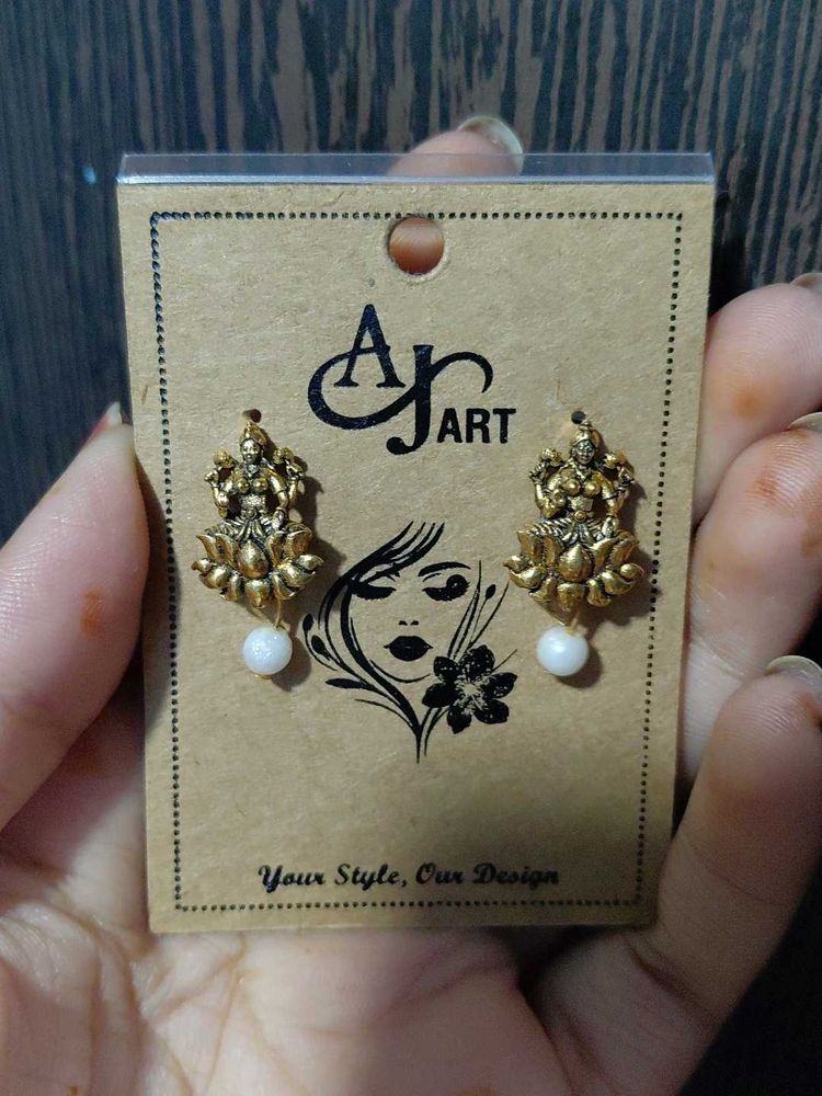 Antique Lakshmi Lotus Earrings