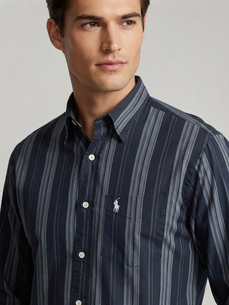 Men's Striped Button-Down Shirt