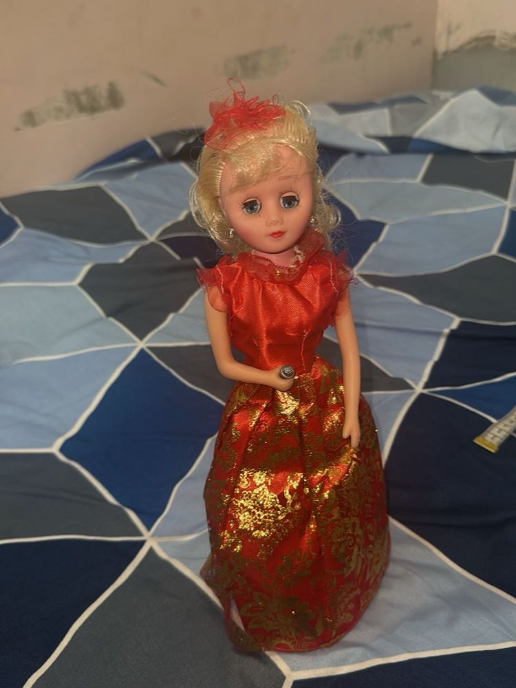 Elegant Doll in Red Gown