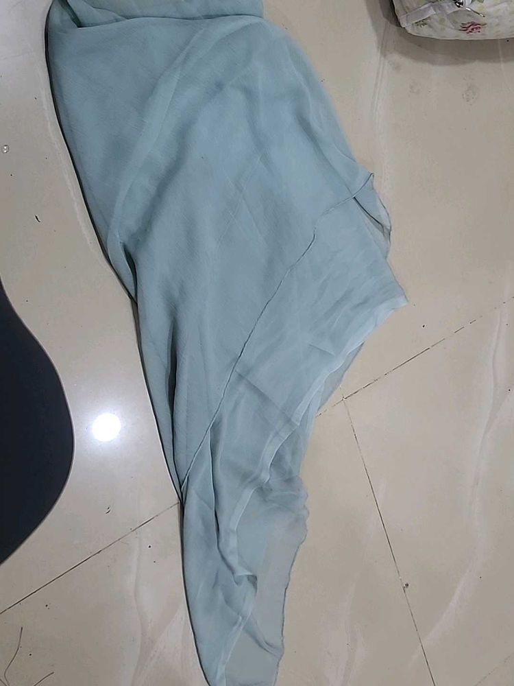 Elegant Light Blue Chiffon Scaff