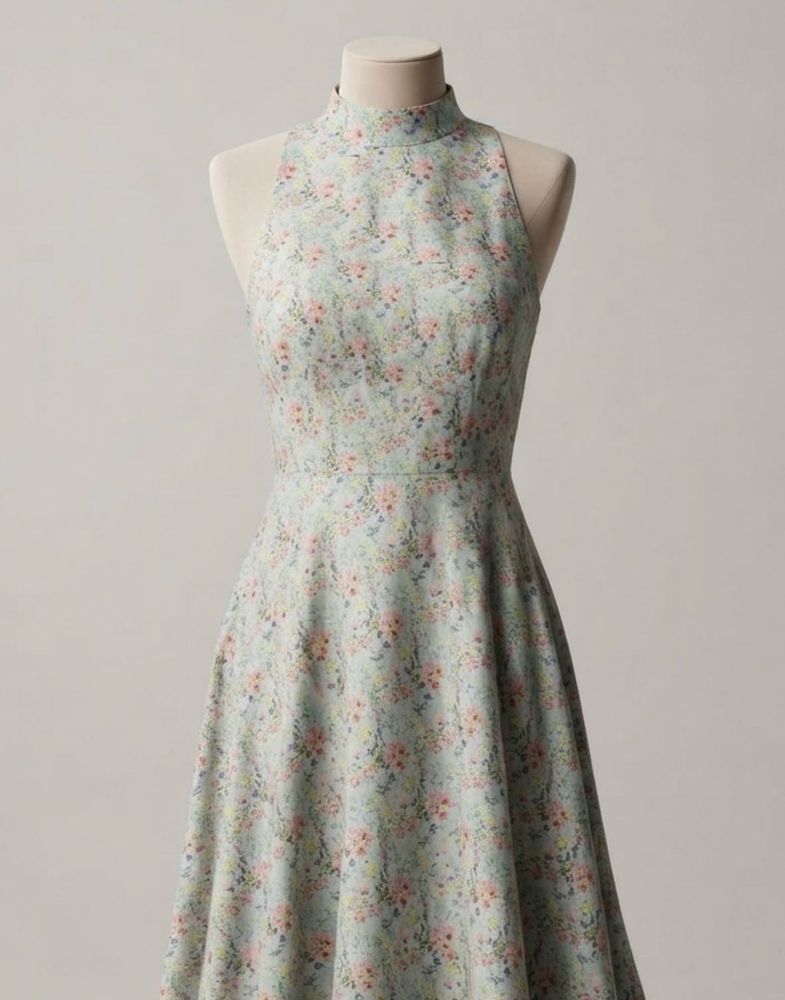 Cottage Core Midi Dress with POCKETS