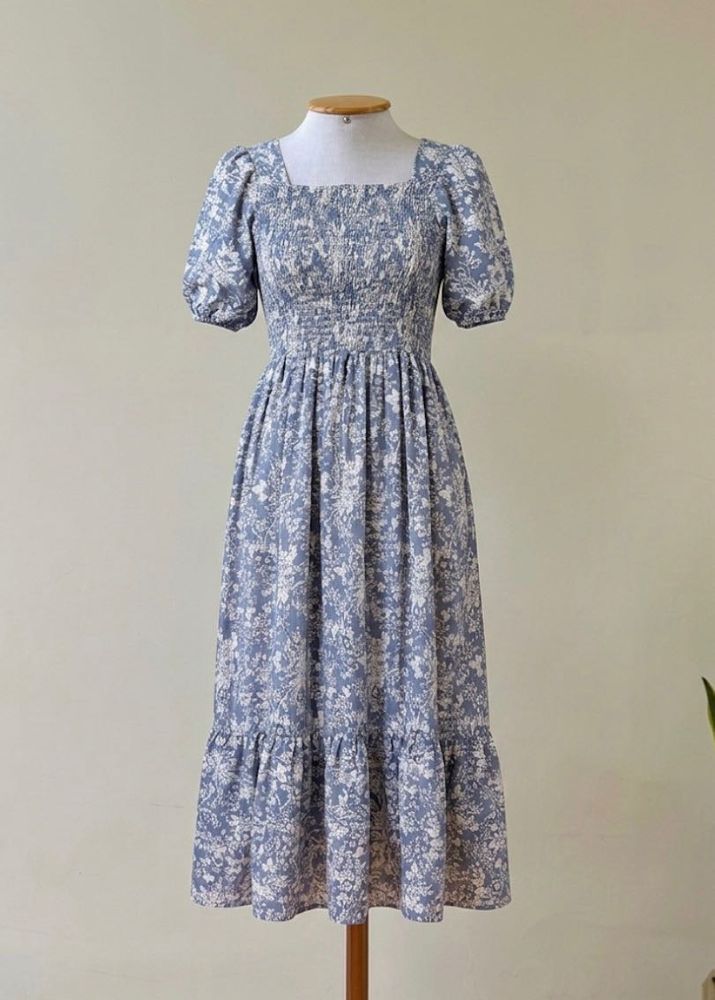 Floral Smocked Midi Dress