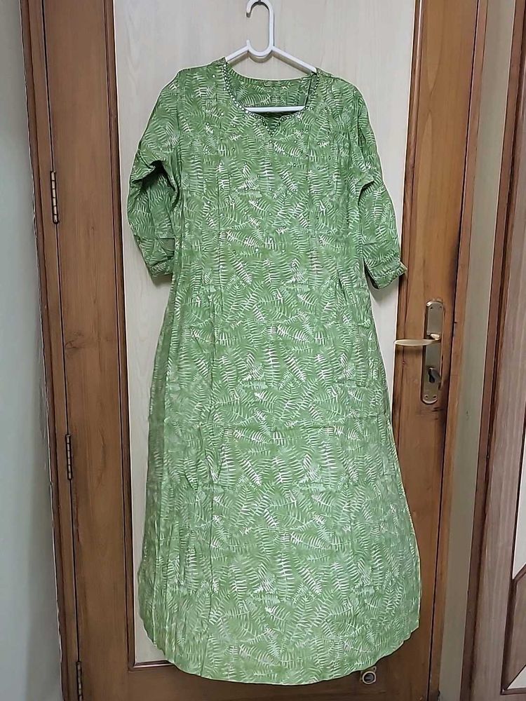 Green Leaf Print Kurta never worn