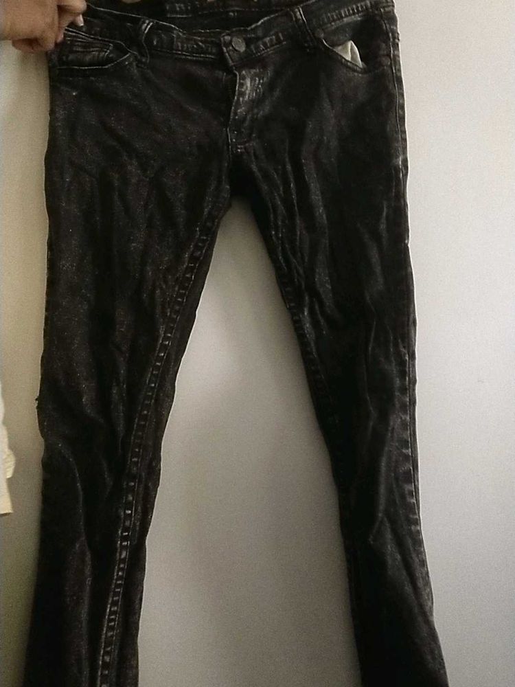 Stylish Black Washed Denim Jeans