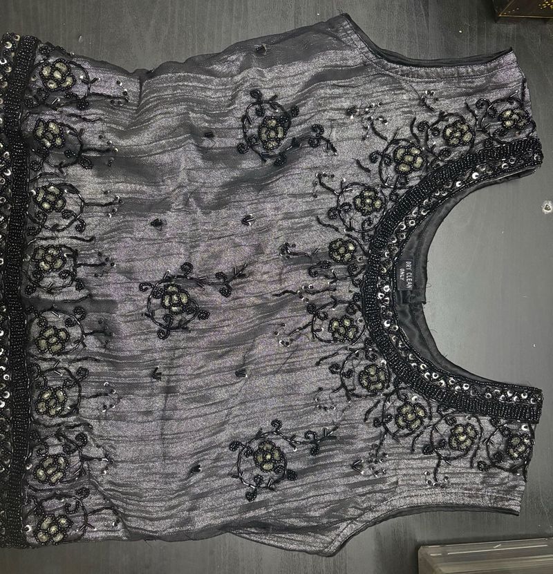 grey beaded top