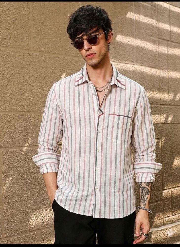 Men's Striped Linen Shirt