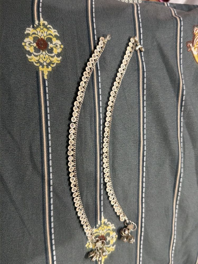 Elegant Silver Anklets with Bells(PAYAL)