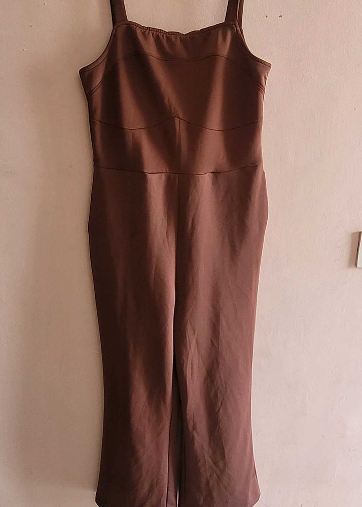 Brown Spaghetti Strap Jumpsuit