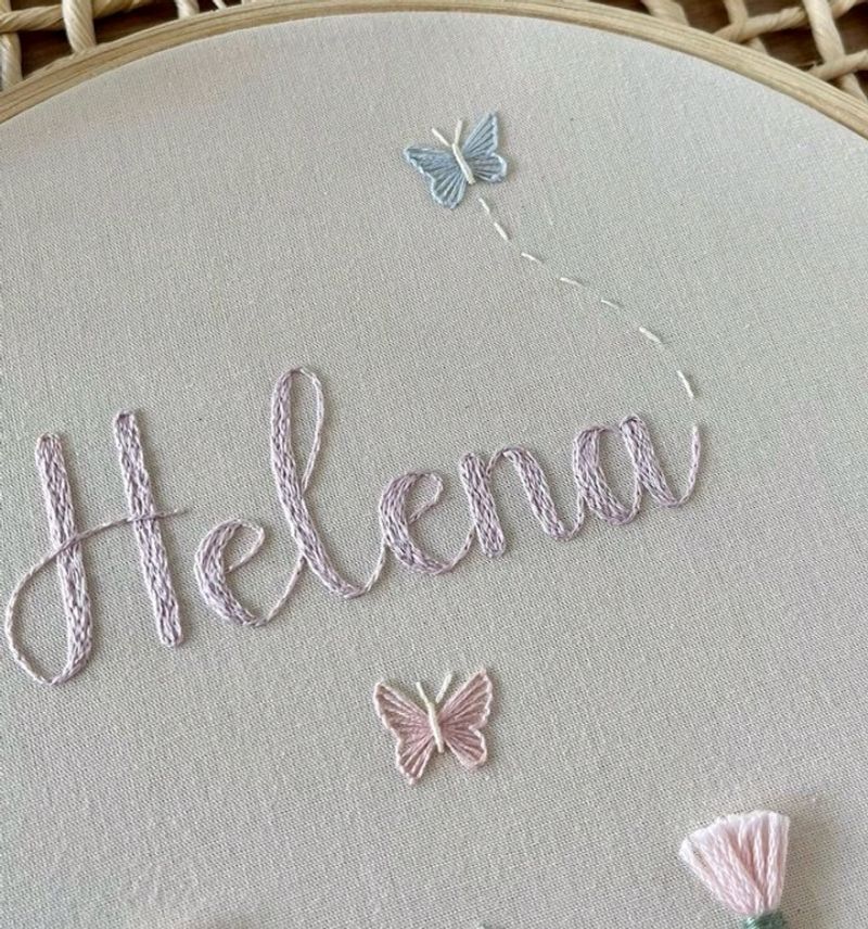 Customisable Hand Embroidered Name Hoop
