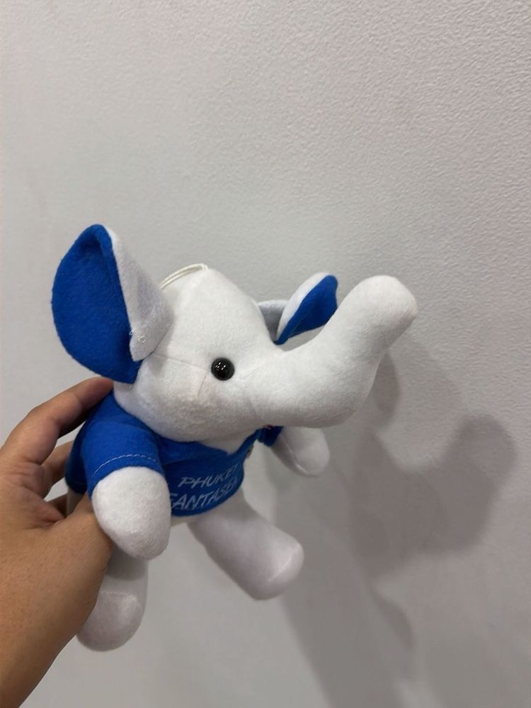 Cute White Elephant Plush Toy