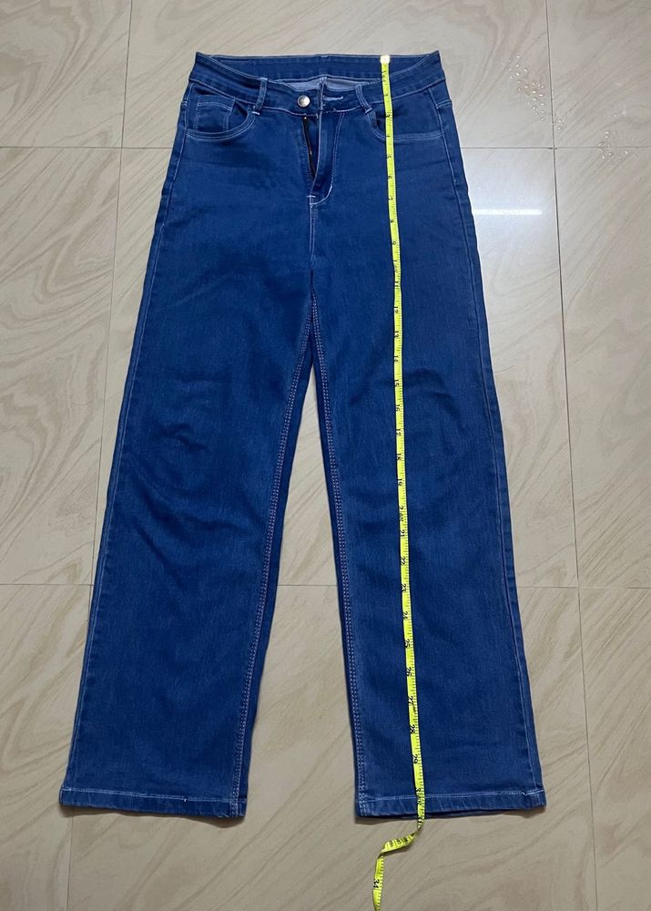 Blue Wide Leg Jeans