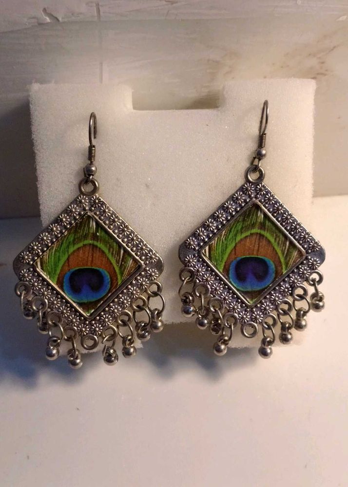 Peacock Feather Earrings