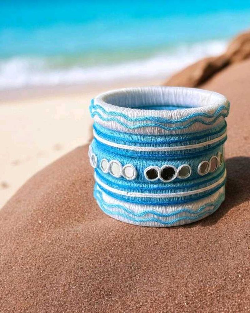 *Navratri Special*Blue &amp; White Bangle💙