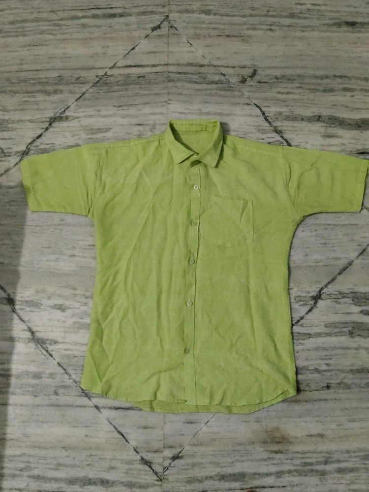 Lime Green Button-Down Shirt