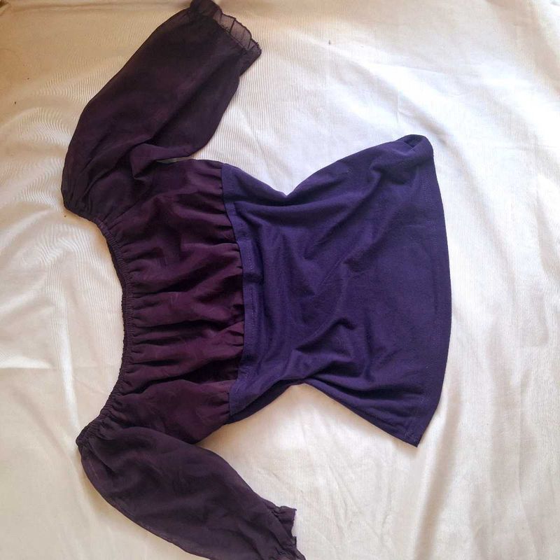 Purple chic y2k Sleeve Top