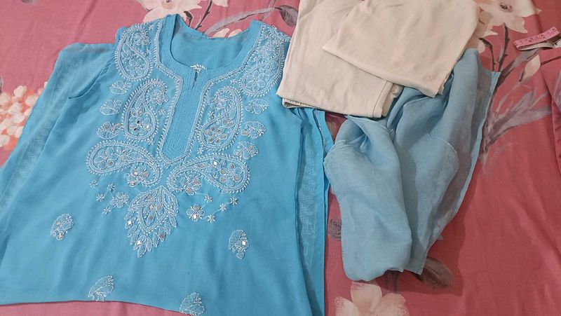Kurta-pant-Sky Blue
