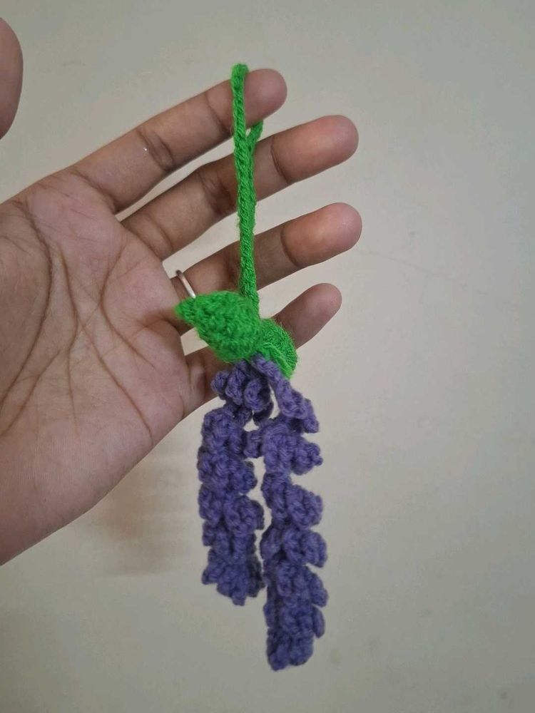 Crocheted Lavender Flower Hair Clip