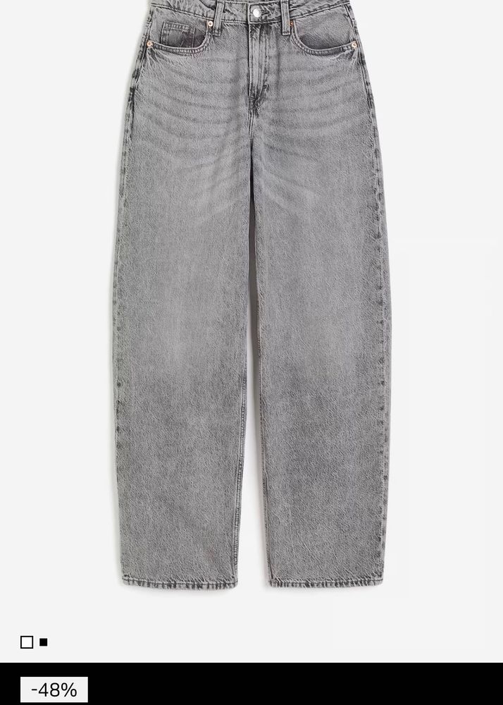 Grey Wash Baggy Denim Jeans