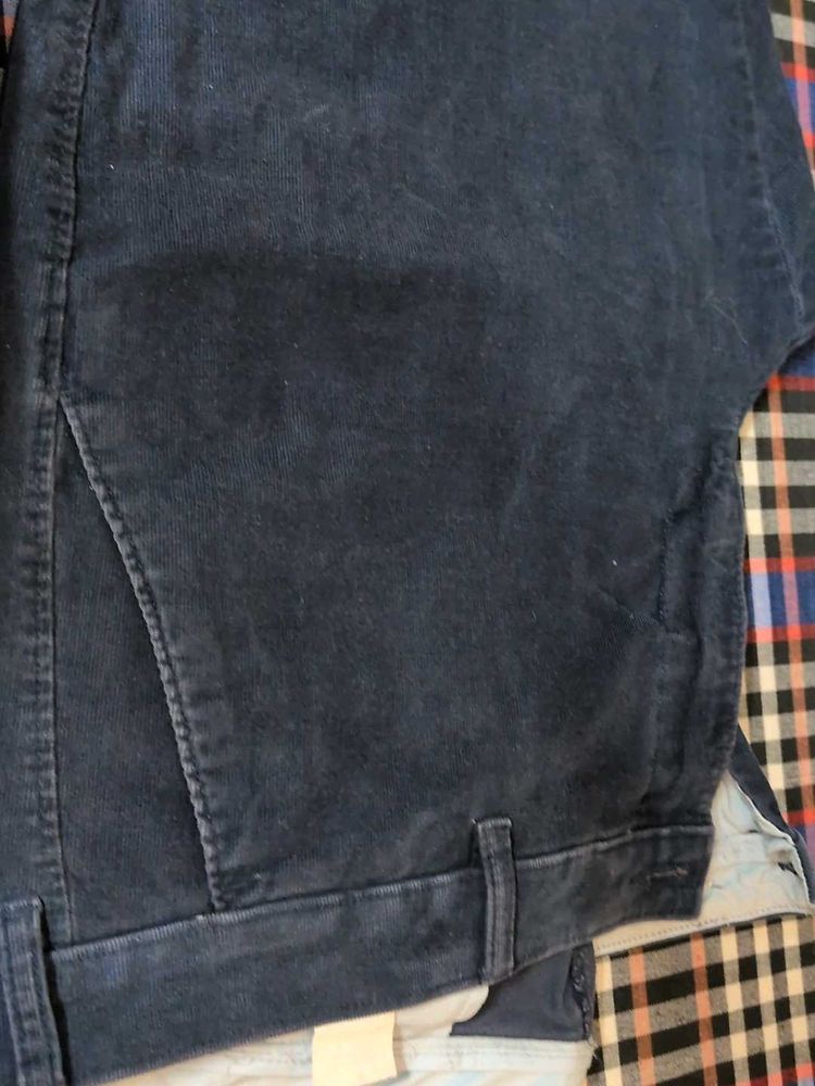 Men's Navy Corduroy Pants