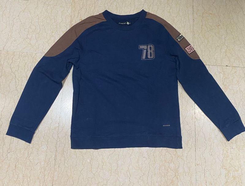 Women Blue Printed Sweatshirt