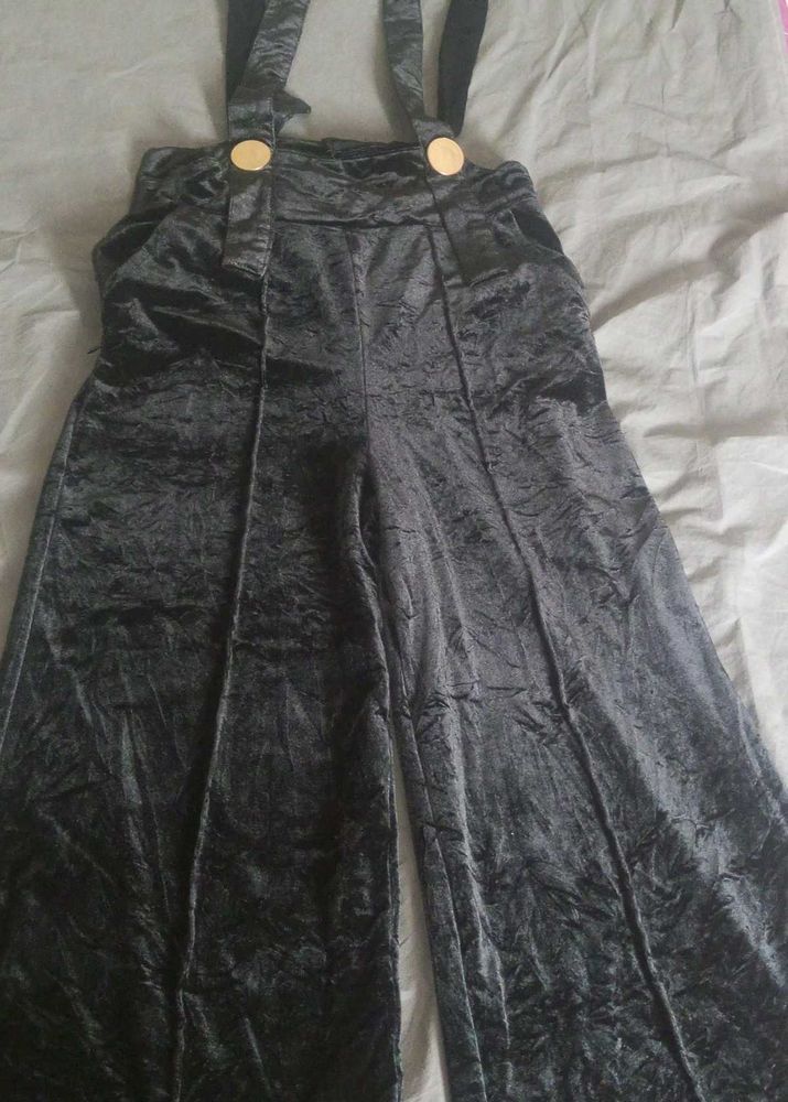 Black Velvet dungree with Gold Accents