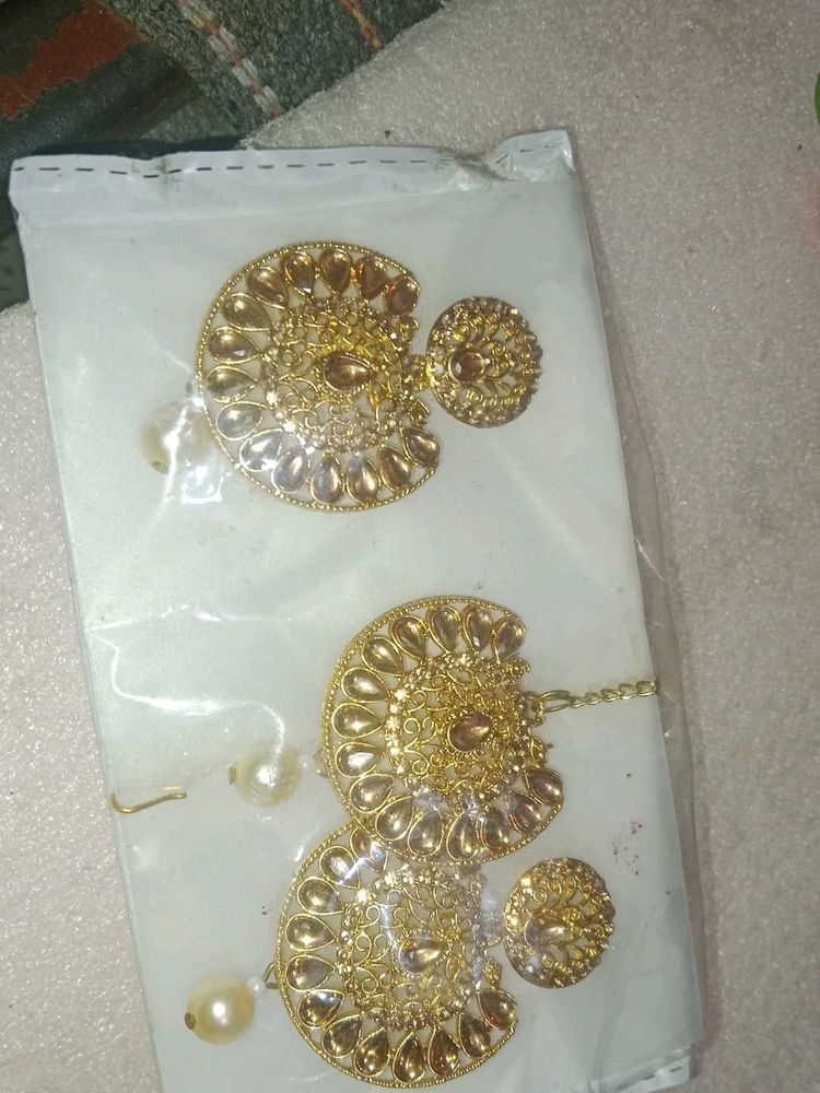 Gold Tone Indian Jewelry Set