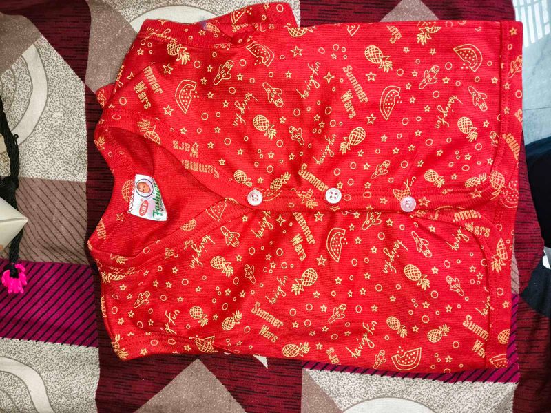 Red Summer Printed baby shorts