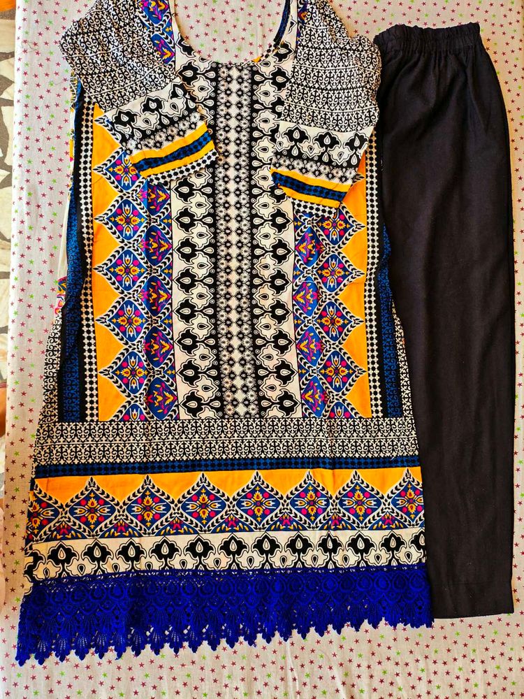 Vibrant Ethnic Kurta Set with Pants