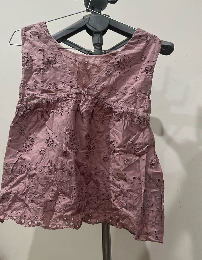 Boho Eyelet Sleeveless Top