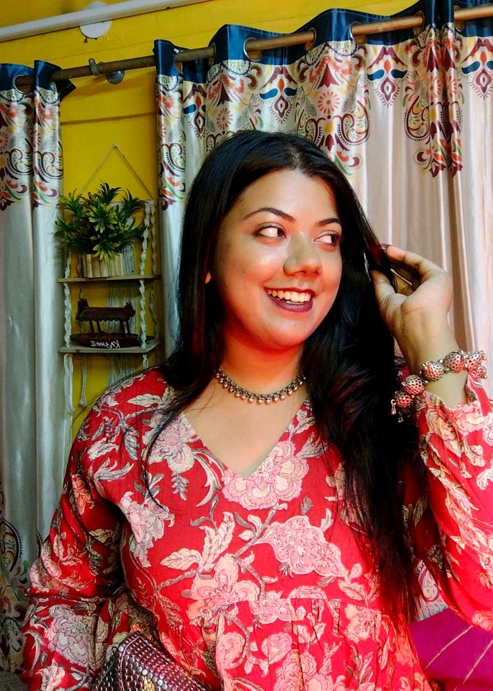 Beautiful Red Floral Kurta