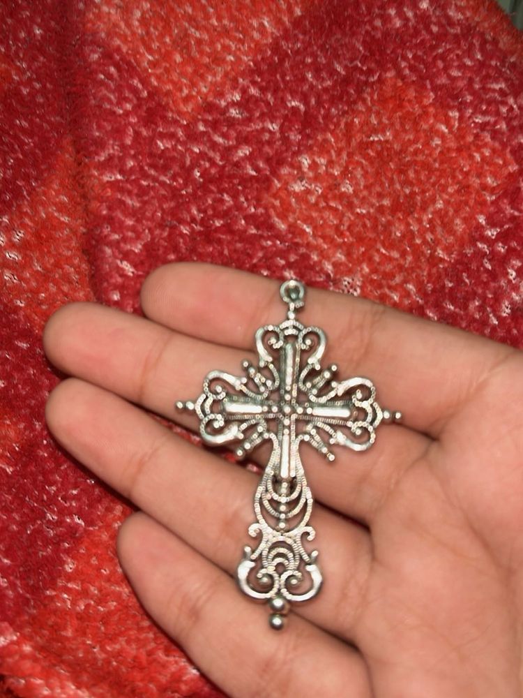 Ornate Cross Pendant Necklace Charm