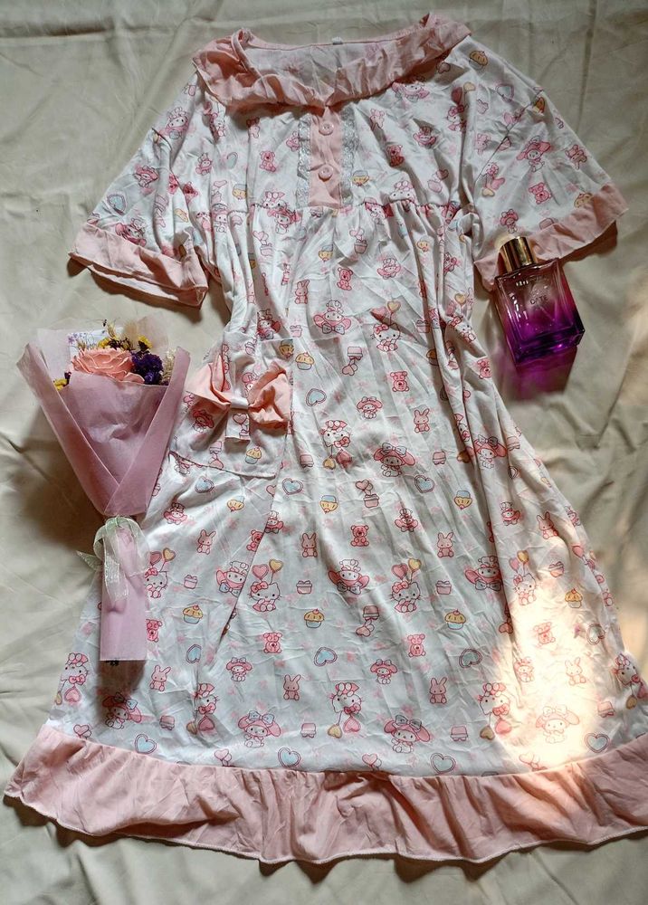 Cute Pink Patterned night dress