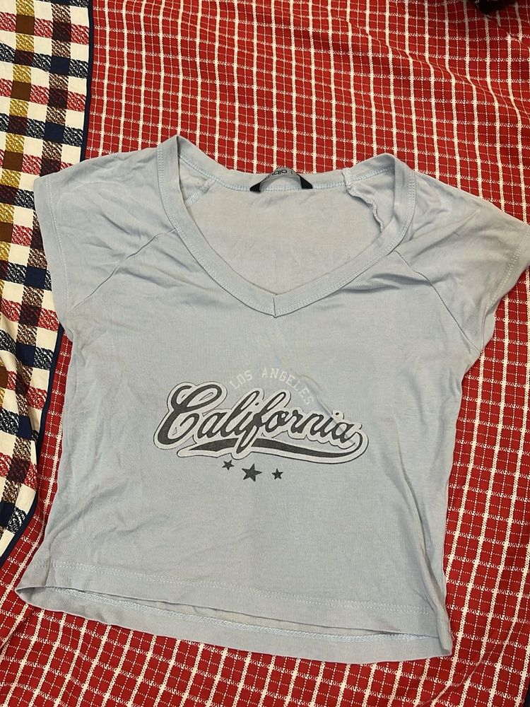 Light Blue California Graphic T-Shirt