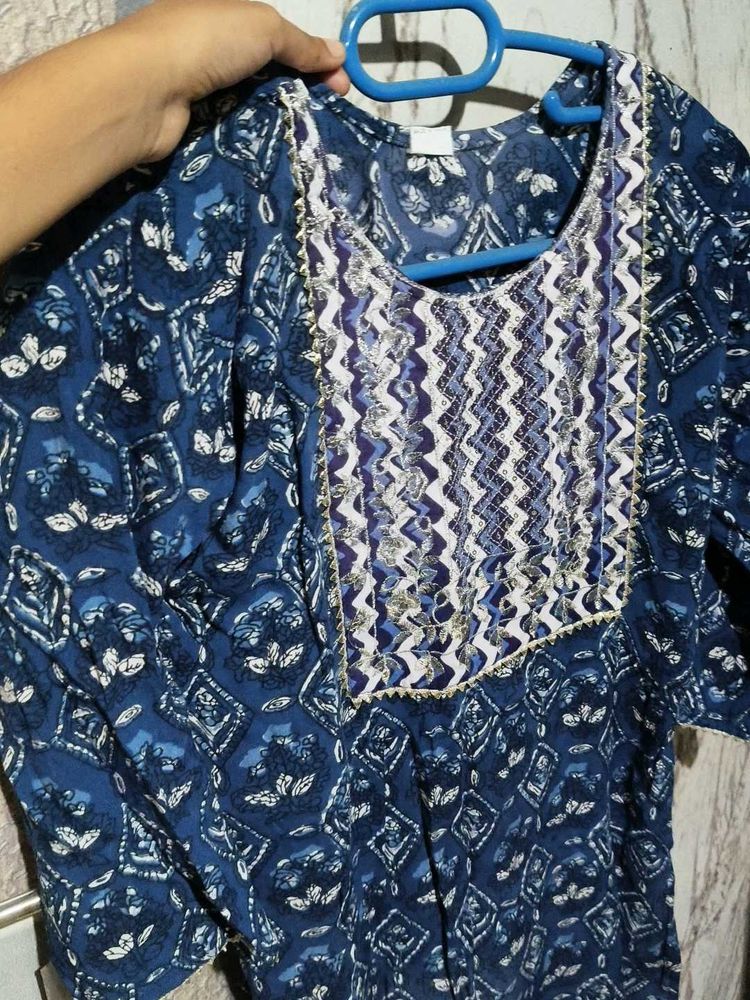 Boho Blue Printed Kurti