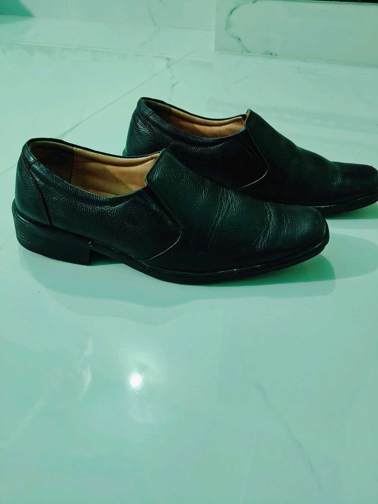 Classic Black Leather Loafers