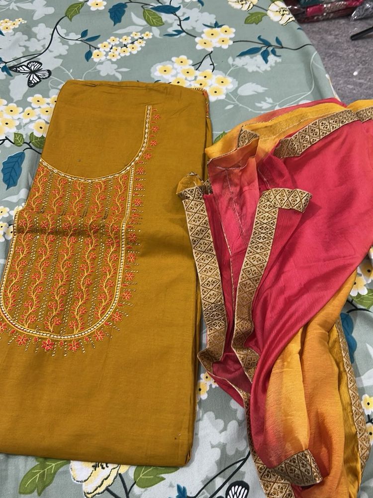 Embroidered Kurta Set with Dupatta