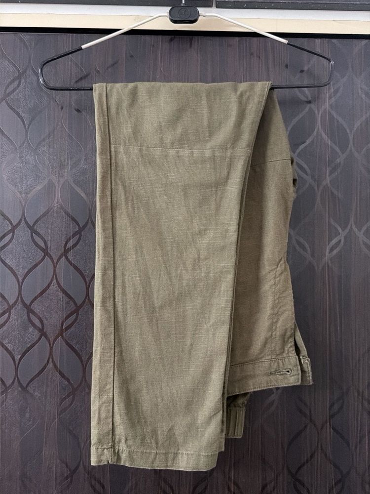 Olive Green Casual Pants