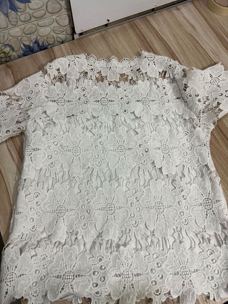 white lace top