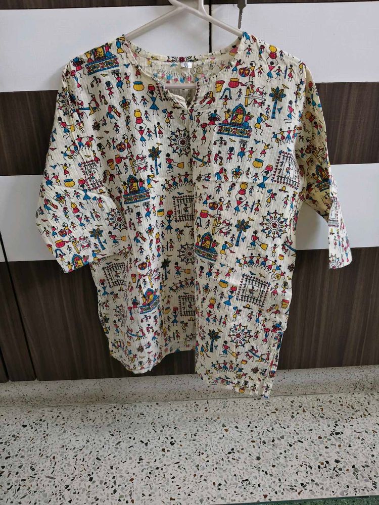 Vibrant Folk Art short Kurta