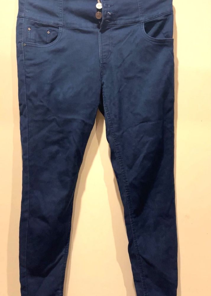 High Waisted Blue Denim Jeans