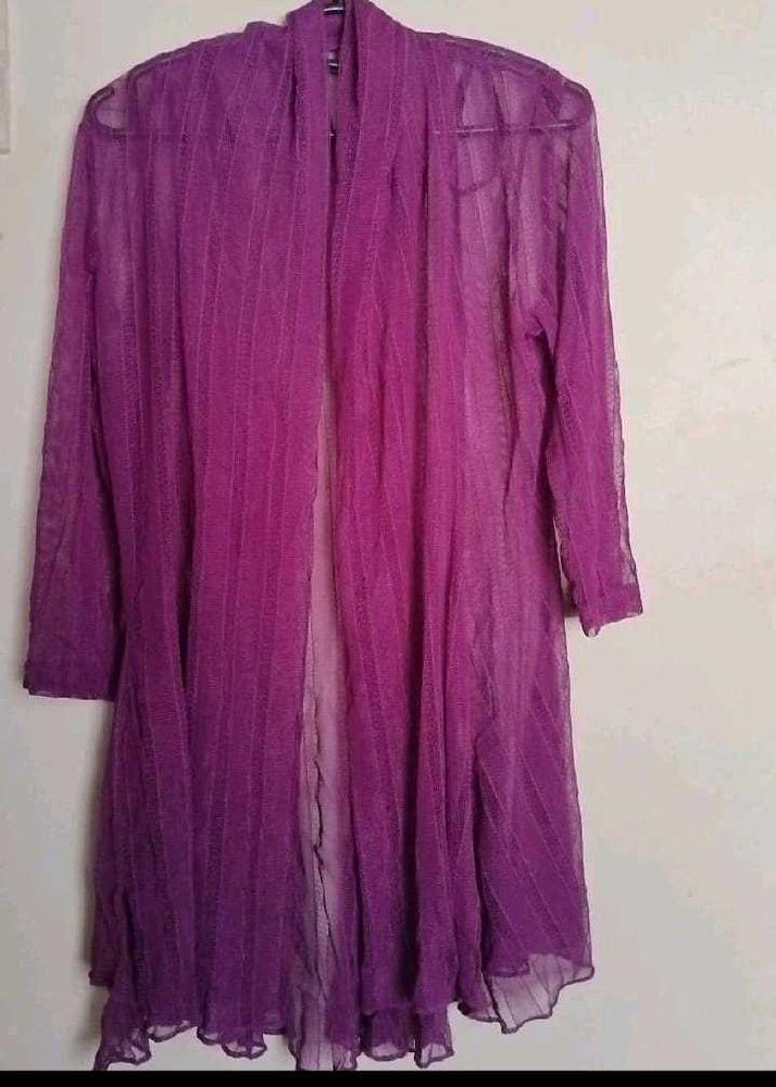 Purple Sheer Kimono Cardigan
