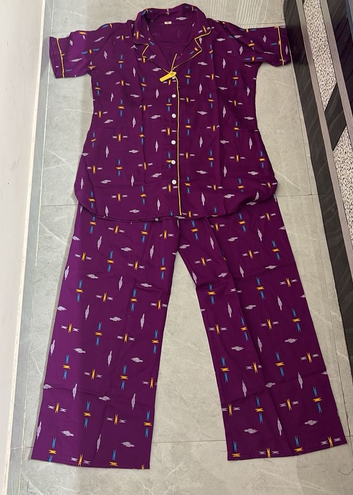 Purple,Black &amp; Floral Pajama Set