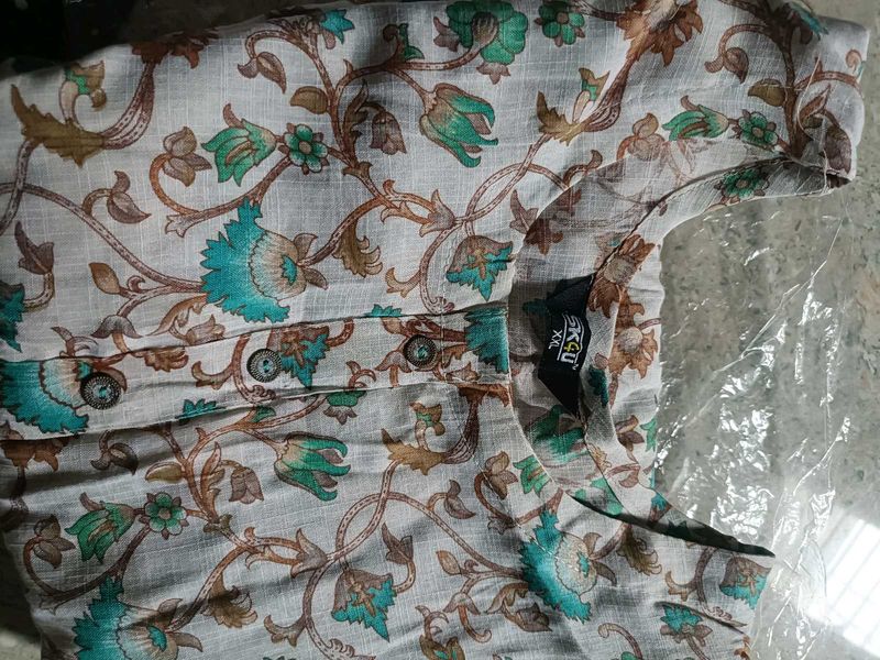Floral Print Cotton Kurta