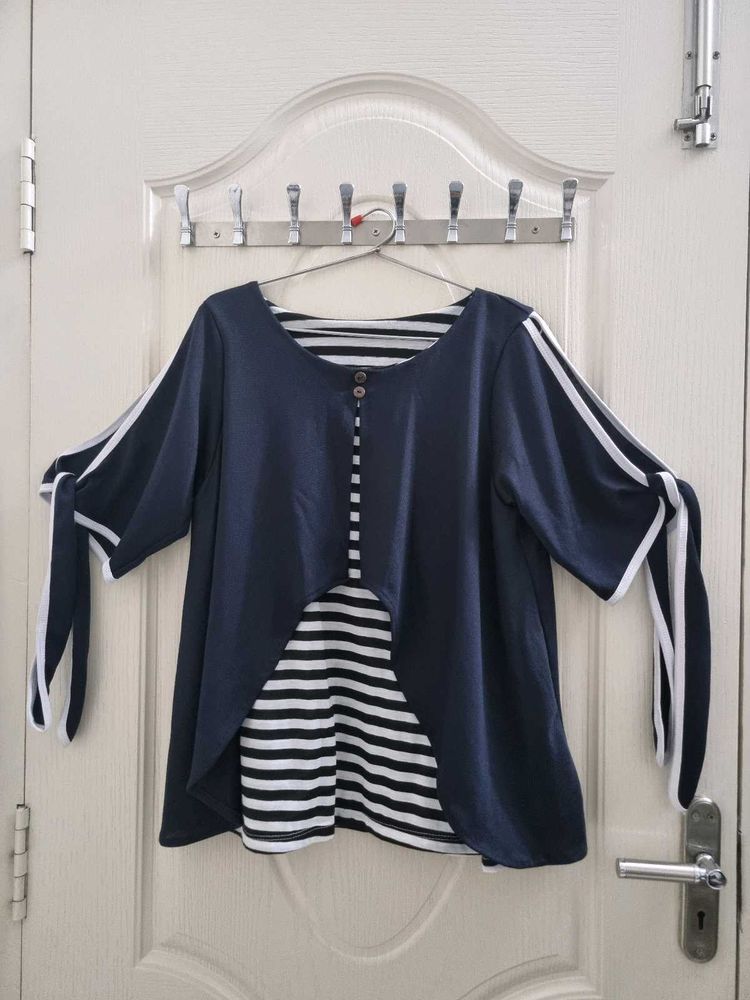 Stylish Navy &amp; White Top