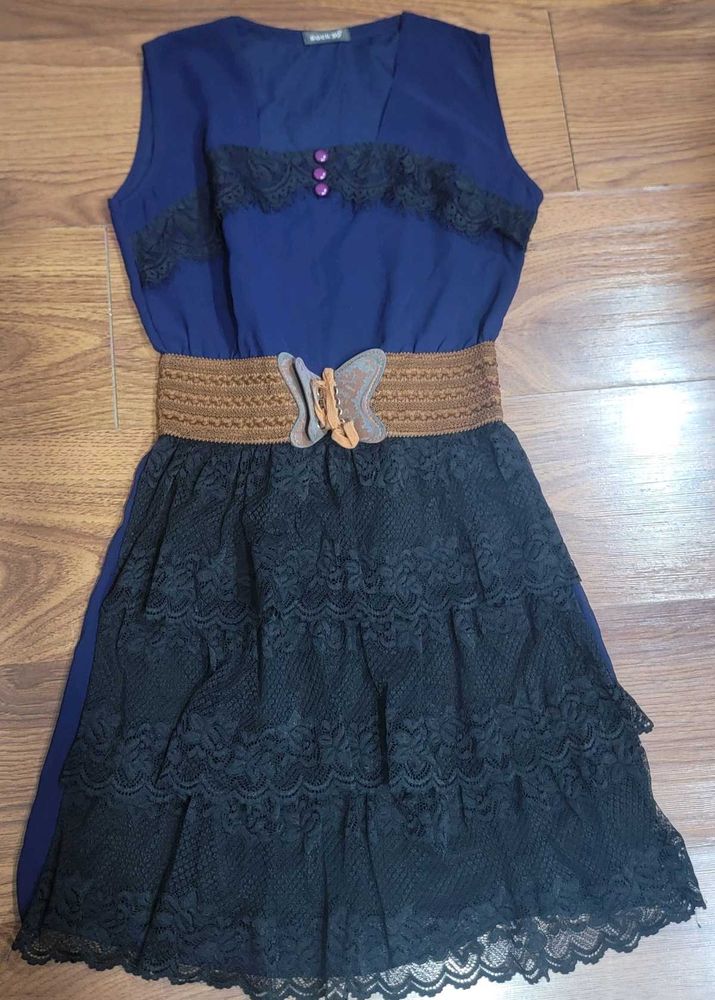 Cute Blue &amp; Black Dress