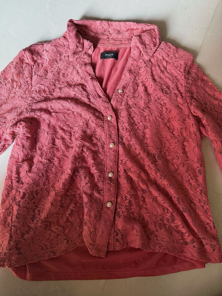 Elegant Lace Shirt Top