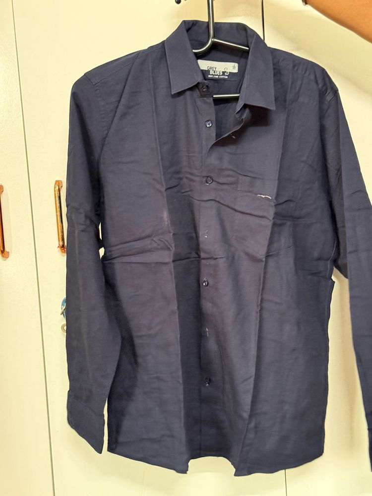 Men's Dark Blue Full Sleeve Shirt