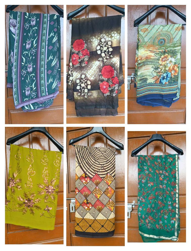 6 combo Sarees - Vibrant Prints
